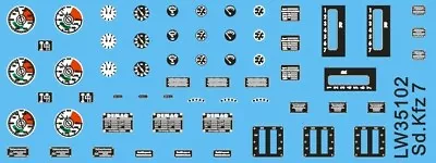 1/35 Scale Vehicle Dials & Placards Sd.Kfz. 7 Military Model's Accessory LW35102 • $6.99