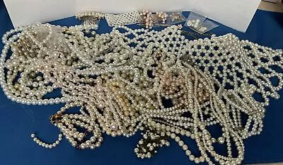 Vintage/ Modern Faux Pearl Costume Jewelry Lot         (#Q ) • $7.75