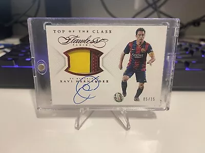 2015-16 Panini Flawless Xavi Hernandez MATCH WORN AUTO /15 Ruby TC-XH Barcelona • $1250