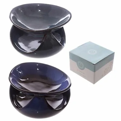 BRAND NEW Abstract Deep Blue Ceramic Oil Burner Wax Scent Home Christmas Gift • £6.26