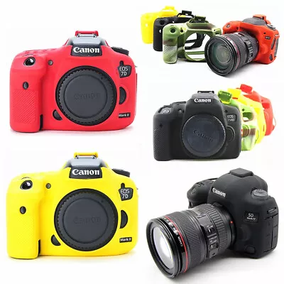 Silicone Case Skin Cover DSLR Camera Bag For Canon EOS R 6D 7D 5D Mark II III IV • $44.99