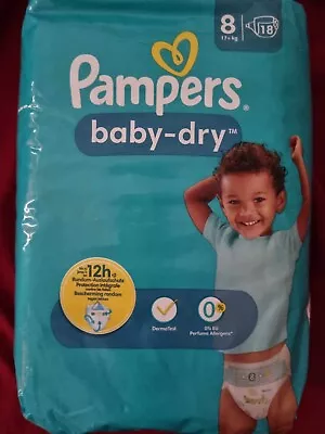 18 Pampers Baby Dry 8 Not Old Adult Vintage Diapers 17+kg XXL Diaper • $36