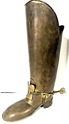 VINTAGE Brass Cane Umbrella  Stand  Boot With Spur Large • $245