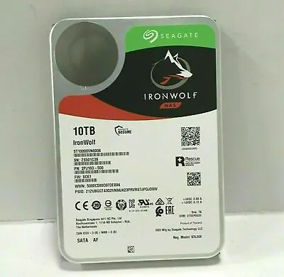 $163.99 • Buy Seagate IronWolf NAS 3.5  10TB 256MB Internal Desktop Hard Drive - ST10000VN0008