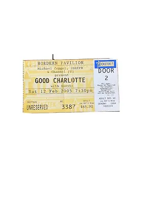 Good Charlotte Concert Ticket Sydney 2005 Hordern Pavilion *used • $13