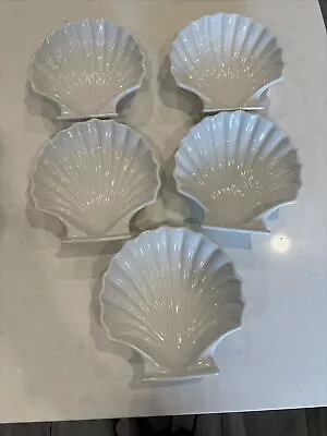 Lot Of 5 Ceramic Scalloped Seafood Shell Dish Bowls Made In Japan Oven Proof • $29.99