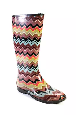 Missoni For Target Womens Slip On Chevron Rubber Rain Boots Purple Multi Size 8 • $42.69