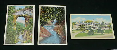 3 Old Natural Bridge Virginia Souvenir Postcards Hotel Waterfall West View • $4.99