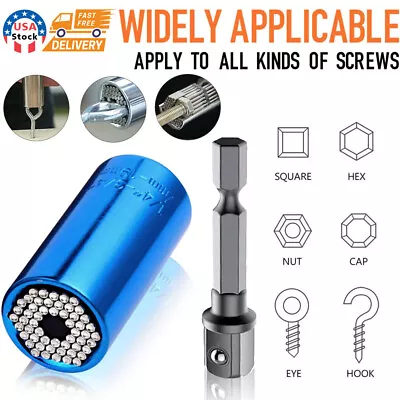 USA Universal Socket Wrench Magical Grip Alligator Multi Tool With Drill Adapter • $6.58