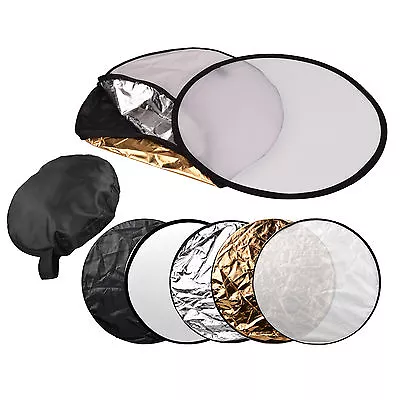 43  5-in-1 Photography Studio Multi Photo Disc Collapsible Light Reflector 110CM • $23.05