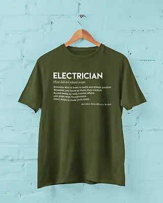 £10.95 • Buy Funny T Shirt ELECTRICIAN Dictionary Definition Novelty Worker Gift Joke Spark