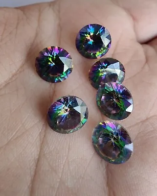 NATURAL MYSTIC TOPAZ FACETED CUT ROUND SHAPE CALIBRATED LOOSE GEMSTONES 6-12mm • $4.27