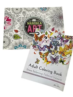 Two Adult Coloring Book : Stress Relieving Patterns And Mandala Art • $5