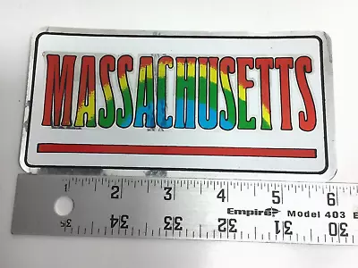 Vintage 1980’s Metallic Foil State Sticker Massachusetts Bumper RV Decal 6  X 3  • $9.59