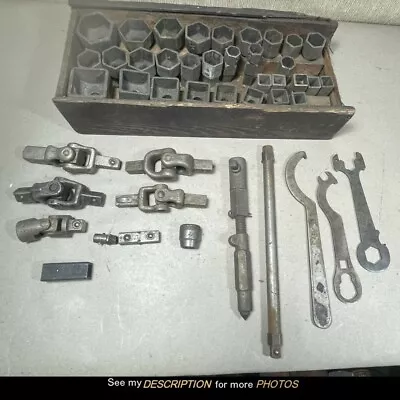 45pc Antique Socket Wrenches Square & Hex Model T Ford Plus More • $155