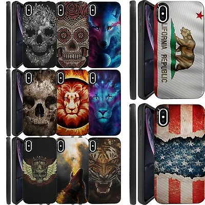 For Apple IPhone XR / 10R 6.1  Slim Fit Case Embossed Layer Shock Design Shell • $11.99