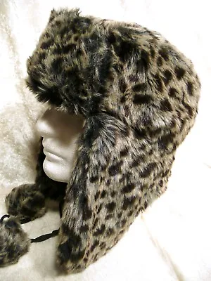 Unisex Men/Women's Faux Leopard Fur Super Warm Russian Mongolia Ski Hat Earflap  • $11.99