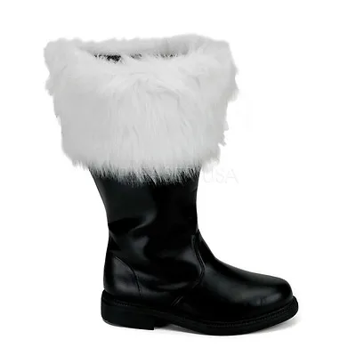 Mens Mall Santa Claus Father Christmas Wide Calf Leg Costume Boots All Sizes • $89.95