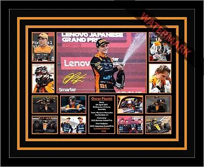 OSCAR PIASTRI F1 DRIVER McLAREN LIMITED EDITION SIGNED AND FRAMED MEMORABILIA • $118.99