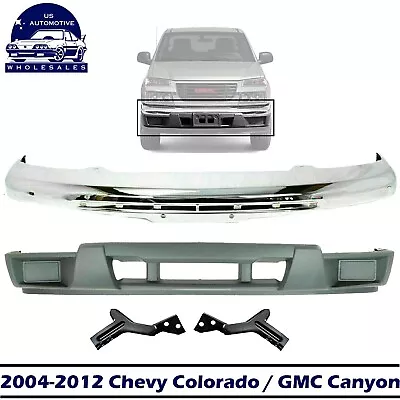 Front Bumper Chrome W/ Brackets +Lower Valance For 2004-12 Chevrolet /GMC Canyon • $248.89