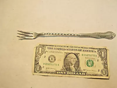 Vintage N. F. Silver Co. Twisted Handle Stem Silverplate Serving Pickle Fork • $14.99