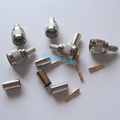 10X MiniUHF Mini UHF Male Plug Crimp RG58 RG142 LMR195 RG400 Cable RF Connector • $10.93