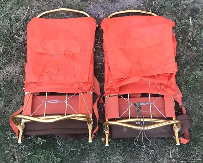 2 Vintage 1980’s Orange Backpack Hiking Camping Camp Trails Size M • $129.99