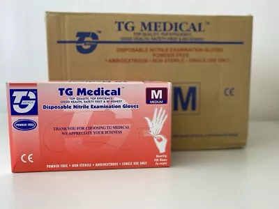 TG Medical Disposable Nitrile Examination Gloves 100 Units X 10 BOXES • £17.99