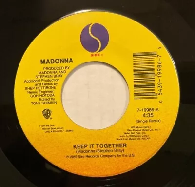 Madonna - Keep It Together - 1989 7  45 RPM FREE COMBINE SHIPPING • $9.99