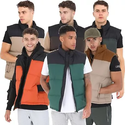 Brave Soul Mens Sleeveless Zipped Gilet Puffer Jacket Body Warmer • £28.99