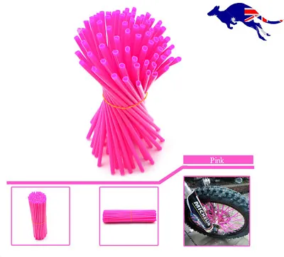 72Pcs Pink Wheel Rim Spoke Wraps Skins Cover Fit For Motorcycle Dirt Bikes • $12.42