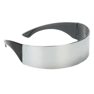 Space Alien Sunglasses Cosplay Narrow Cyclop Eyewear Party Costume Silver • $16.54