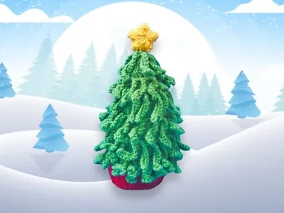 KNITTING PATTERN - Christmas Tree With Star Choc Orange Cover / 22 Cms Toy • £3.25