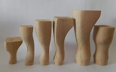 4x WOODEN FURNITURE LEGS/FEET QUEEN ANNE STYLE  OAK - SOFA CHAIRS SETTEES • £20