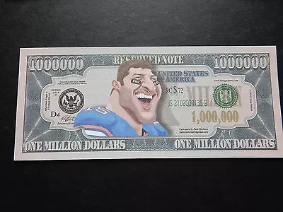 Tim Tebow $1 MILLION DOLLAR Banknote Novelty Bill $1000000 American Football U • £1.29