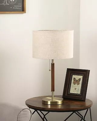 EDISHINE Mid Century Modern Table Lamp Pull Chain Switch Nightstand Table Lamp • $59.99