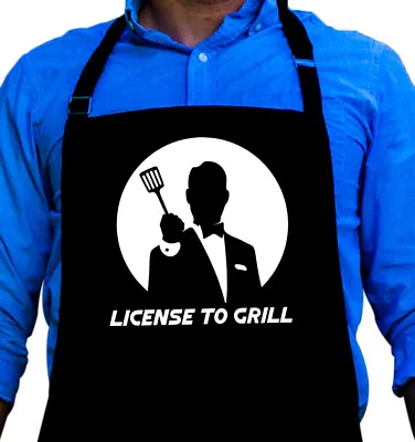 License To Grill Cooking BBQ Funny Apron Gift For Dad Or Grandpa By ApronMen • $19.97