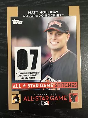 2007 Topps Update #AS-MH Matt Holliday Game Used All Star Jersey Rockies • $6