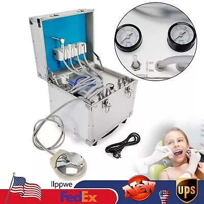 Portable Dental Delivery Unit Rolling Box With 4 Holes Air Compressor Suction • $502.55