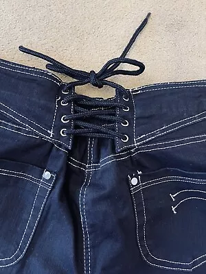 Joe Browns Black Beaded Lace Up Back Glam Rock Stretch Fetish  Jeans Size Uk 18 • £25