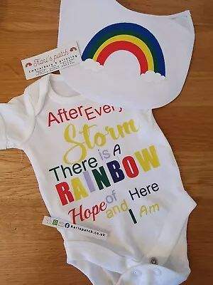 £5.25 • Buy After Every Storm Comes A Rainbow Of Hope Babygrow, Bodysuit Baby Vest Only