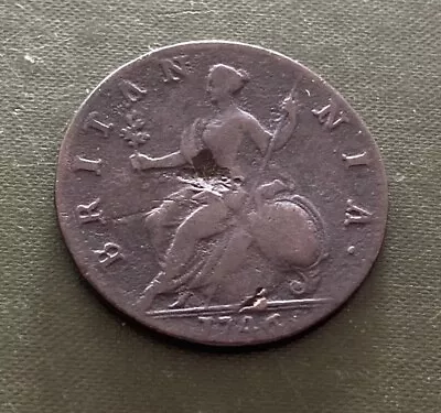 1746 George II Halfpenny Coin • £0.99