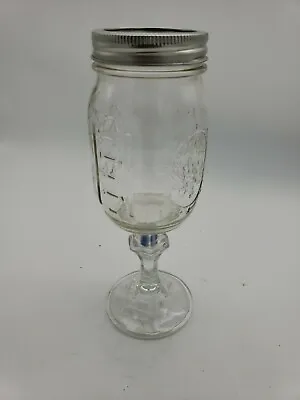 Vintage  Hillbilly Wine Glass Ball Mason Jar Great Gag Gift! Marble Enclosed  • $9.99