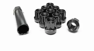 Set 32x 9/16 -18 Spline Open End Black Tuner Lug Nuts Short Dodge Ram Trucks Suv • $47.99