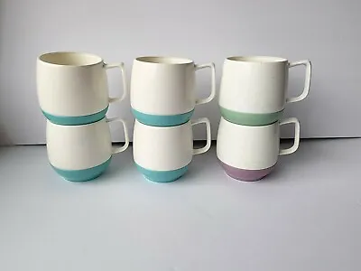 $18 • Buy Vtg VACRON Bopp-Decker 6 Insulated Cups/Mugs Turquoise, Green, Lilac Plastic