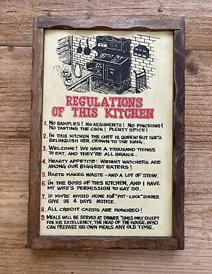 £7.95 • Buy Vintage Wall Plaque Regulation Of This Kitchen Humorous House Rules Sign Funny