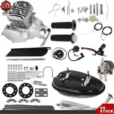 80cc Bike Bicycle Motorized 2 Stroke Petrol Gas Motor Engine Kit Scooter Silver • $96