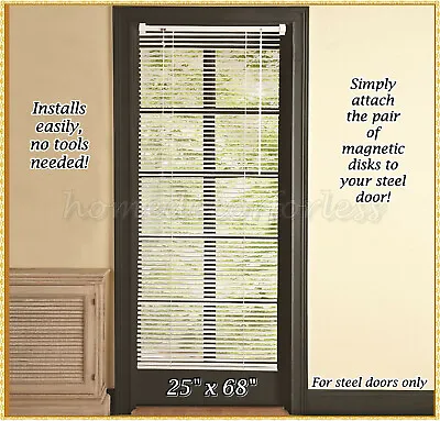 Magnetic Blind For Steel Door Window Vinyl Mini Blind Curtain Magnet Shade 25x68 • $44.98