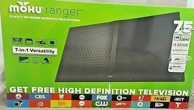 Mohu MH-110038 Ranger Indoor / Outdoor Amplified HDTV Antenna 75 Mile Range • $101