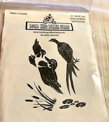 Local King Rubber Stamp “Shadow Birds” 4-piece Cling Stamps NEW RARE • $6